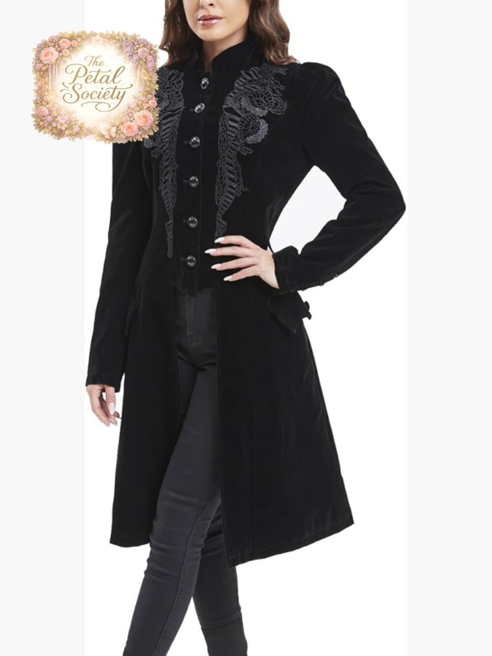 Victorian Steampunk Gothic Frock Coat Jacket Slim Fit Polyester 3XL